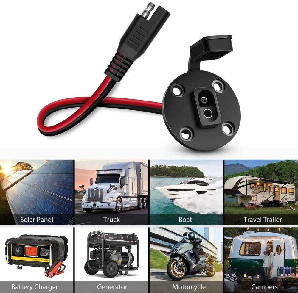 12AWG 2-Pack SAE Power Socket Sidewall Port