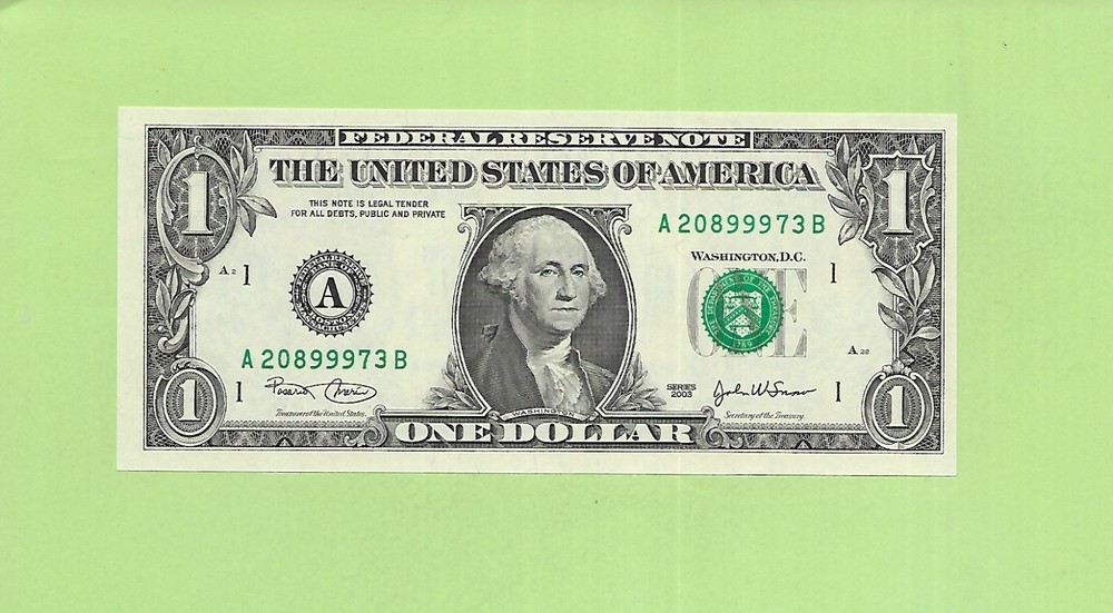 2003 ..UNCIRC $1  A 2089 9973 B  .... 2003 $1  A-B      NICE NOTE          FRN