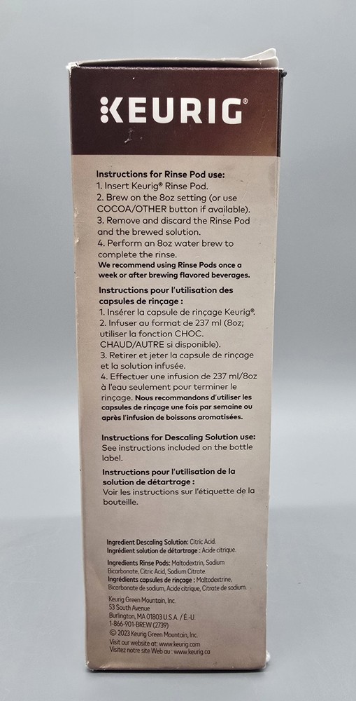Keurig Brewer Cleanse Kit For Maintenance Includes Descaling Solution &...
