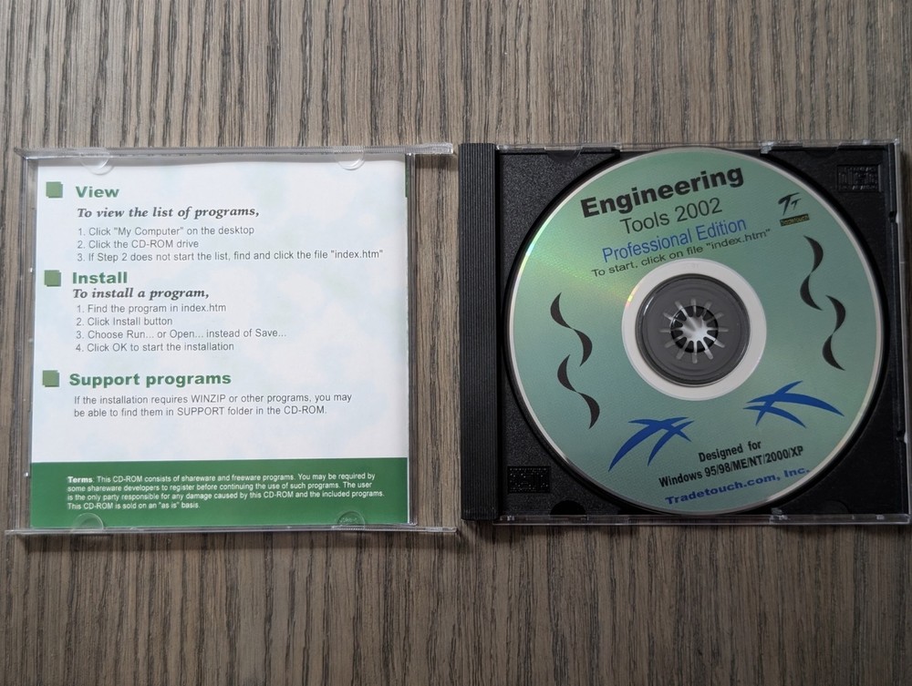 Engineering Tools 2002 Pro Edition TradeTouch CD-ROM Windows 95 98 NT XP...