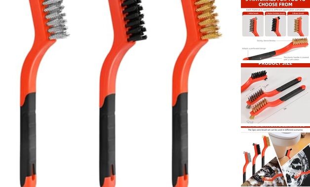 Wire Brushes for Cleaning Rust, Upgrade Wire Brush Set - Brass/Stainless 3pcs