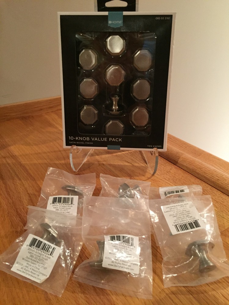 Target 10 Knob Value Pack +6 Octagonal Satin Nickel Finish Knobs (16) ~ NIB