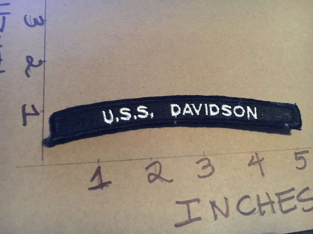 US NAVY SHOULDER STRIP TAB rocker Patch USS Davidson