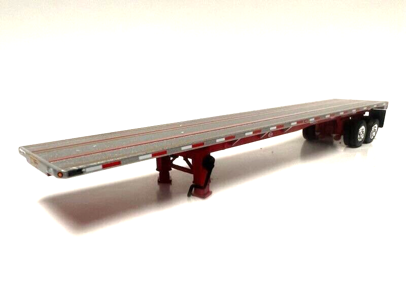 DCP FIRST GEAR 1/64 SCALE FLATBED TRAILER SILVER DECK RED FRAME