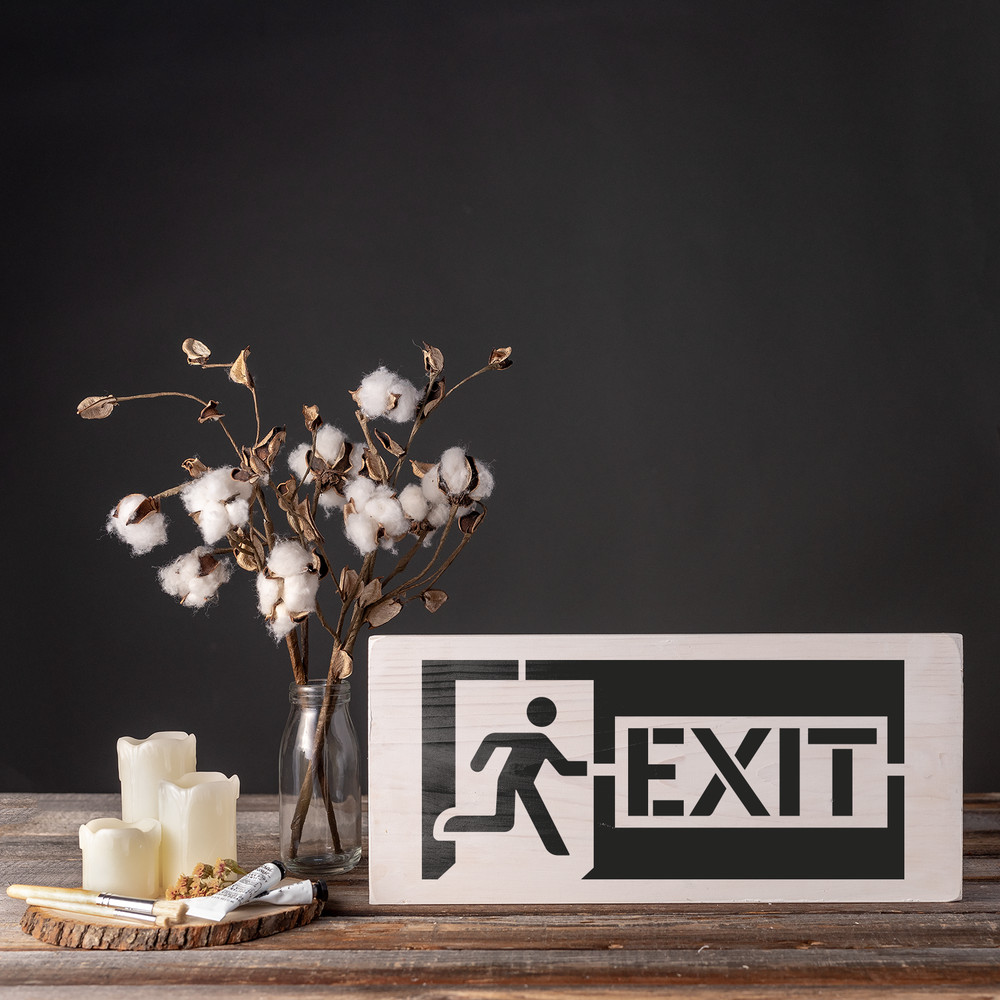 Exit Sign Stencil - Durable & Reusable Mylar Stencils