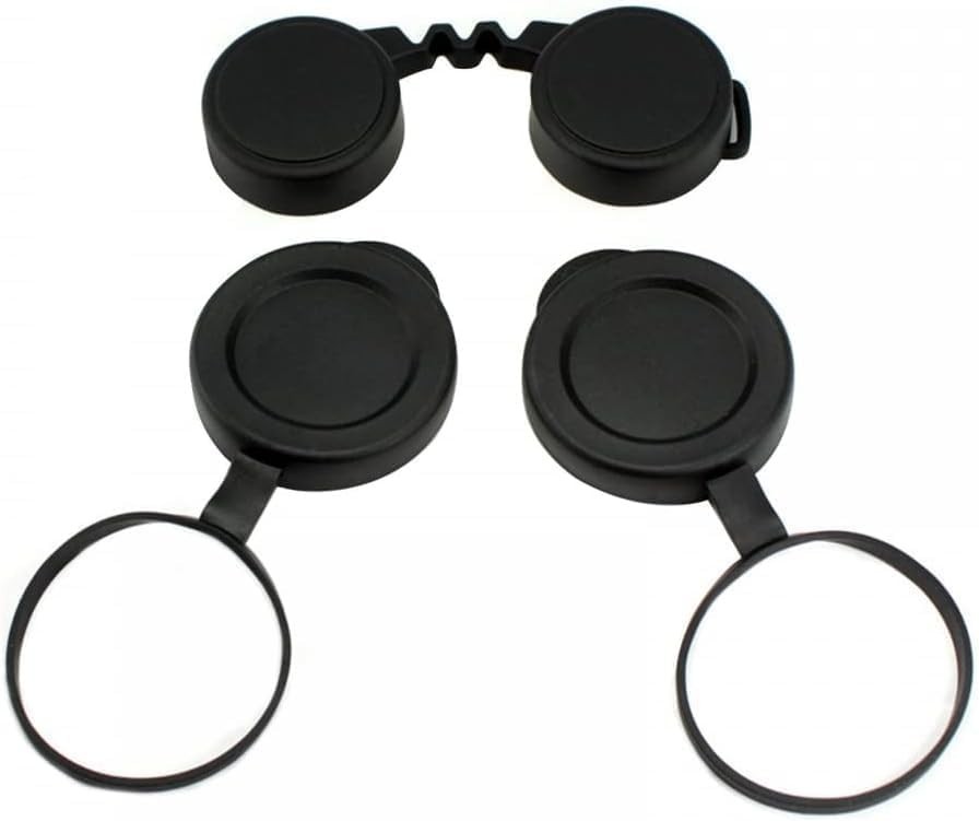 Universal Binocular Lens Covers - 10X42 Rubber Caps | Protective Objective & Eye