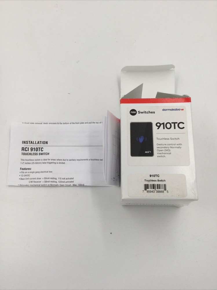 Dormakaba RCI Touchless Switch access control Stainless steel 910TC