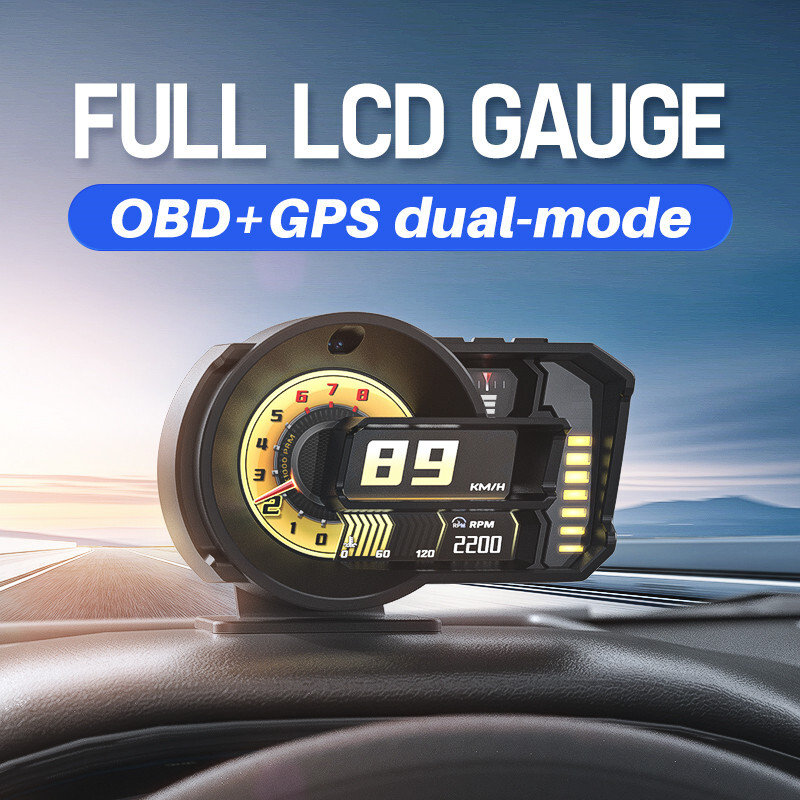 Speed Voltage Pressure Meter HUD Speedometer Gesture Recognition Driving Score