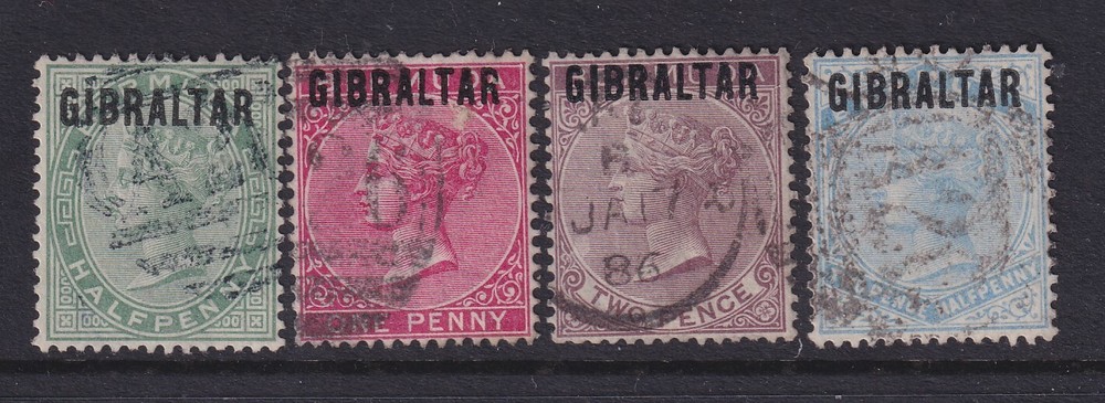 Gibraltar, Scott 1-4 (SG 1-4), used