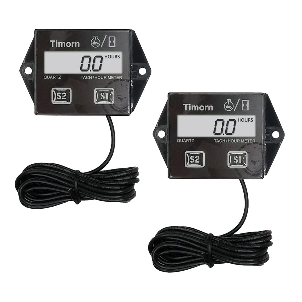 Small Engine Tachometer Hour Meter: Digital Inductive RPM Gauge Tiny Tach HR ...