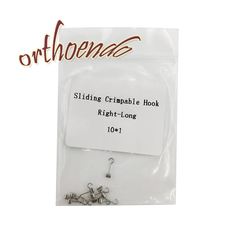 Dental Orthodontic Crimpable Hooks Question Mark Hook Long Curved Left & Right