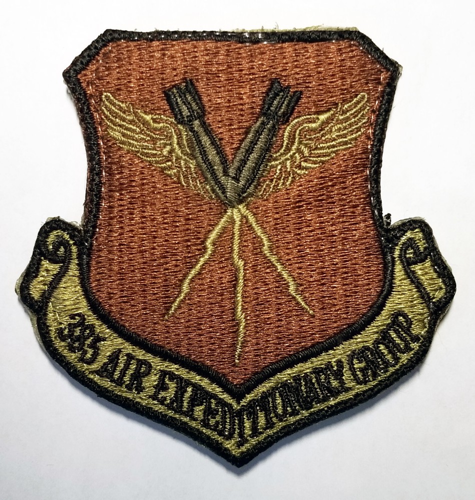 US Air Force 385th Air Expeditionary Group Subdued Hook Back Patch