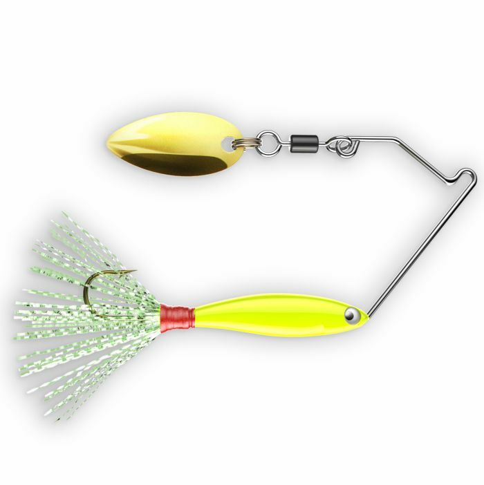 Fishing Lure, Dynamic Lures, MICRO SPINNERBAIT (Chartreuse)
