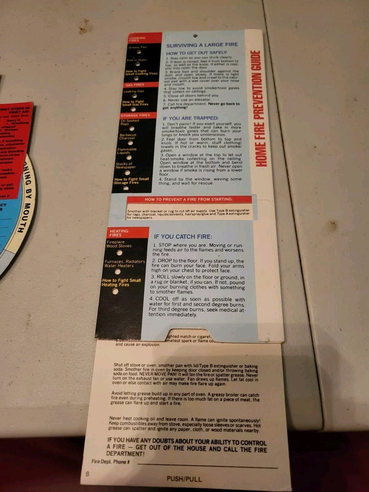 First Aid And Fire Prevention Adjustable Cards