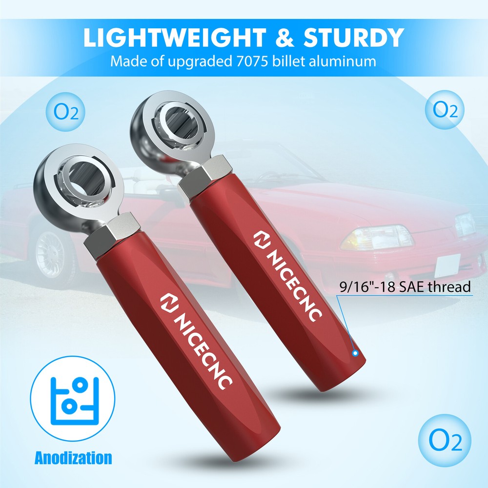 Adjustable outer tie-rod ends For Maximum Bump Steer Kit Manual Rack For Mustang