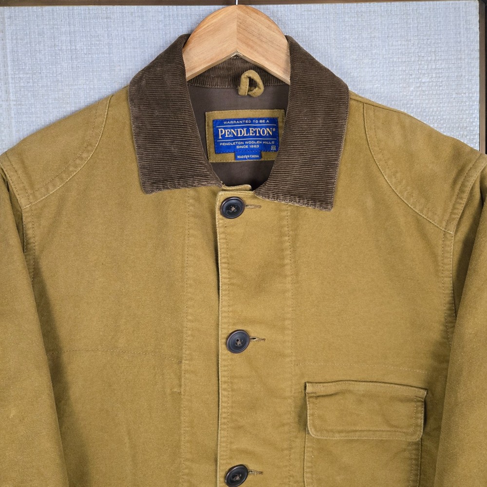 PENDLETON Size Medium Mens Chamois Moleskin Button Hacking Field Jacket Tan Coat