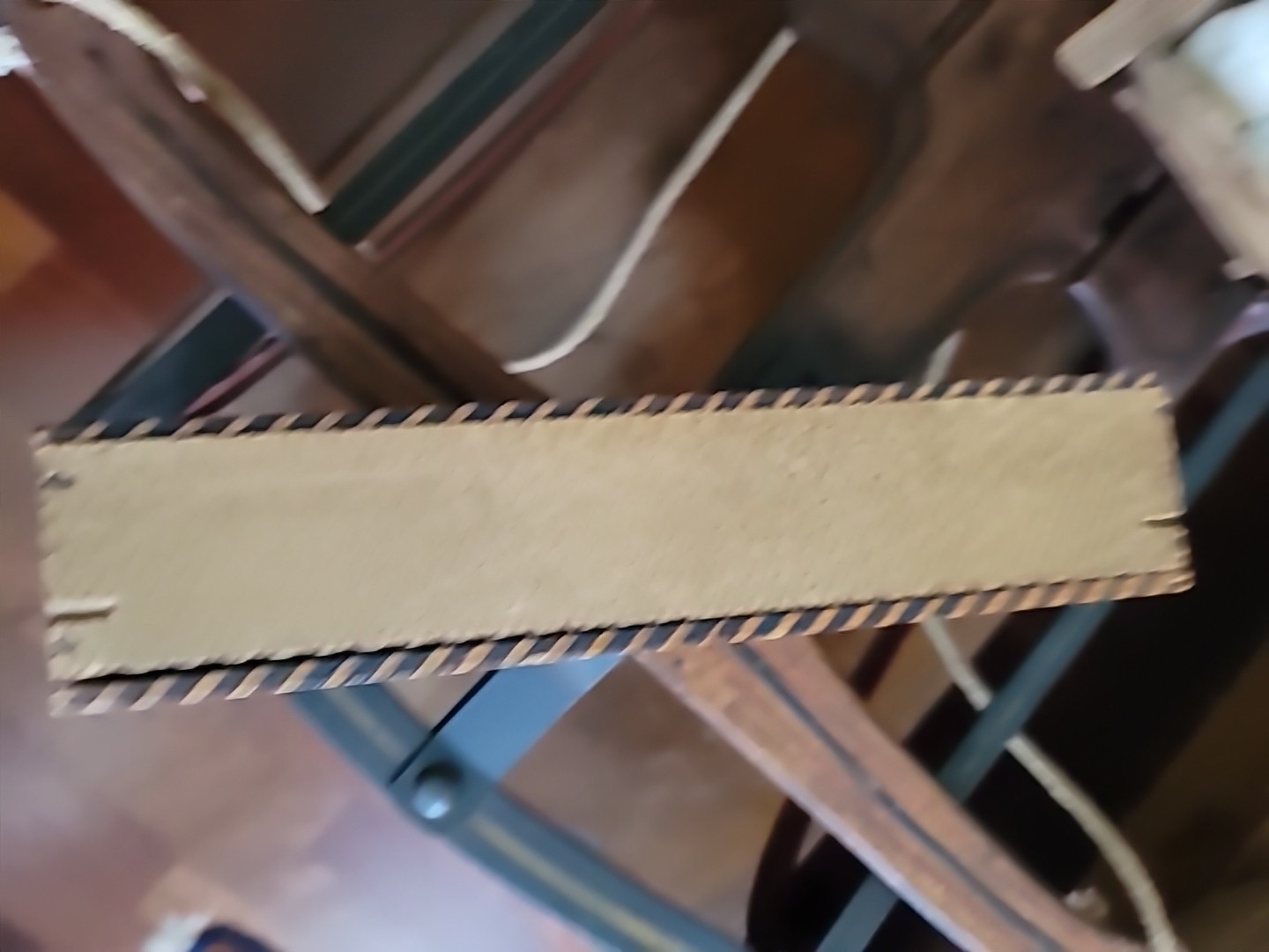 Antique Pyography Box Wood Valentine Painted Hearts Cupid Lady UNIQUE 10×3 1/2×2