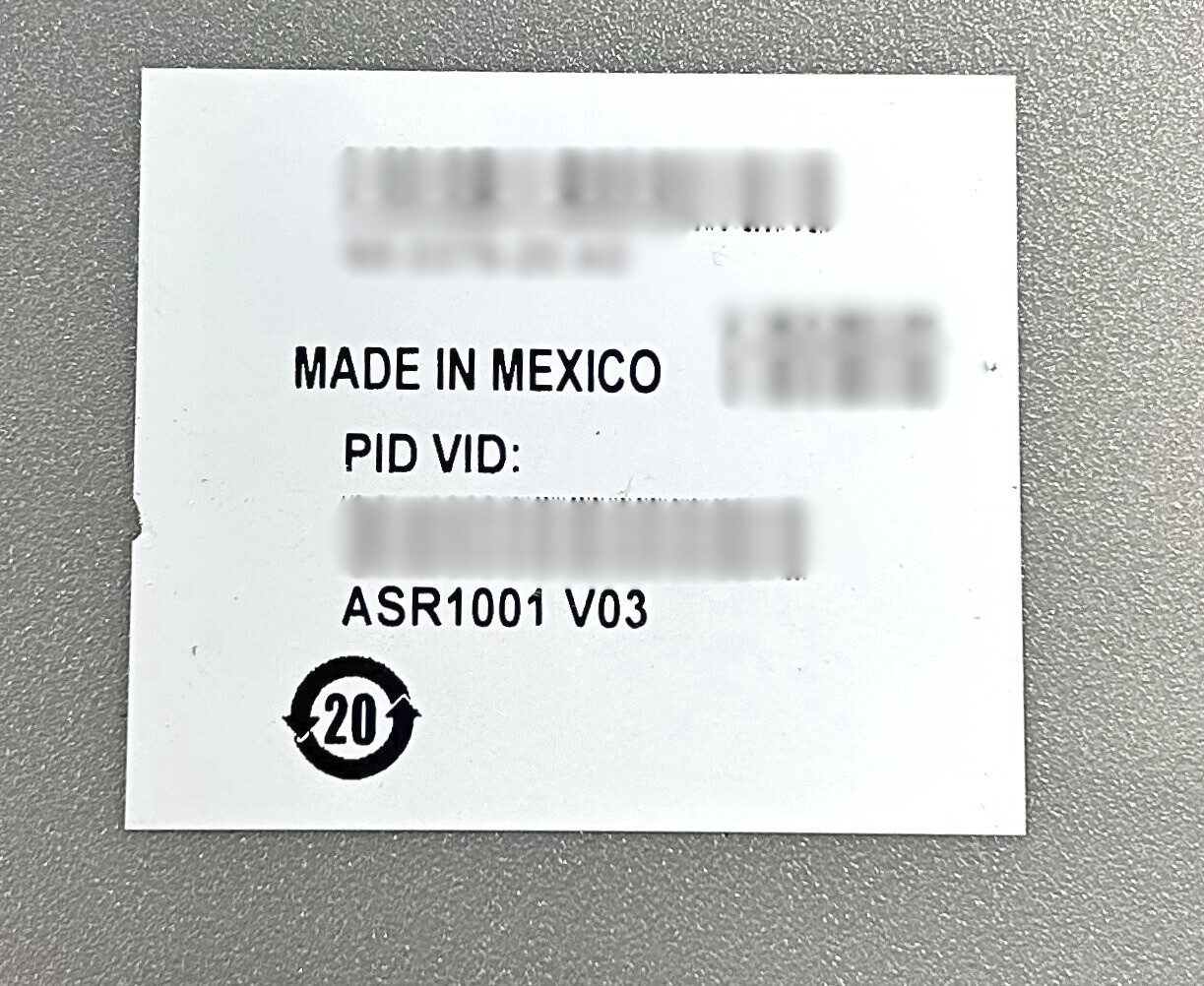 ASR1001 Cisco Aggregation Service Router