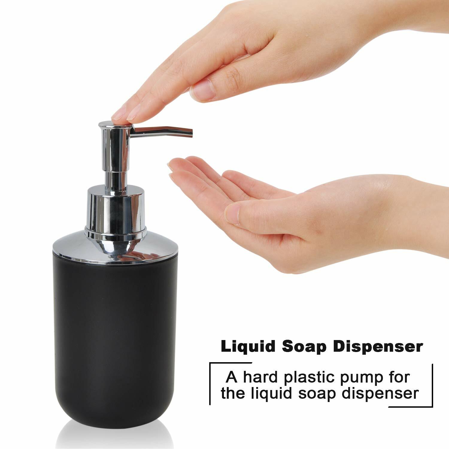 Bathroom Accessories Set 6 Piece Bath Ensemble for Decorative Countertop Black