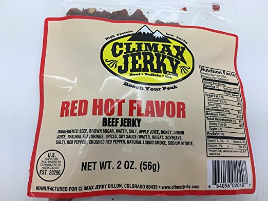 Climax BEST Premium Beef Red Hot 2 OZ. Beef Jerky - 10 Pack
