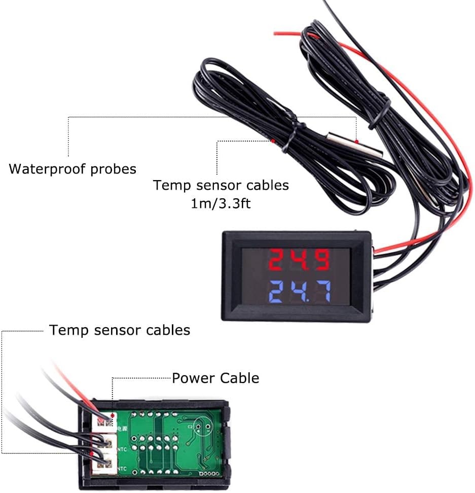 Digital Thermometer Car Auto Temp Gauge Sensor DC 4-28V Universal Engine