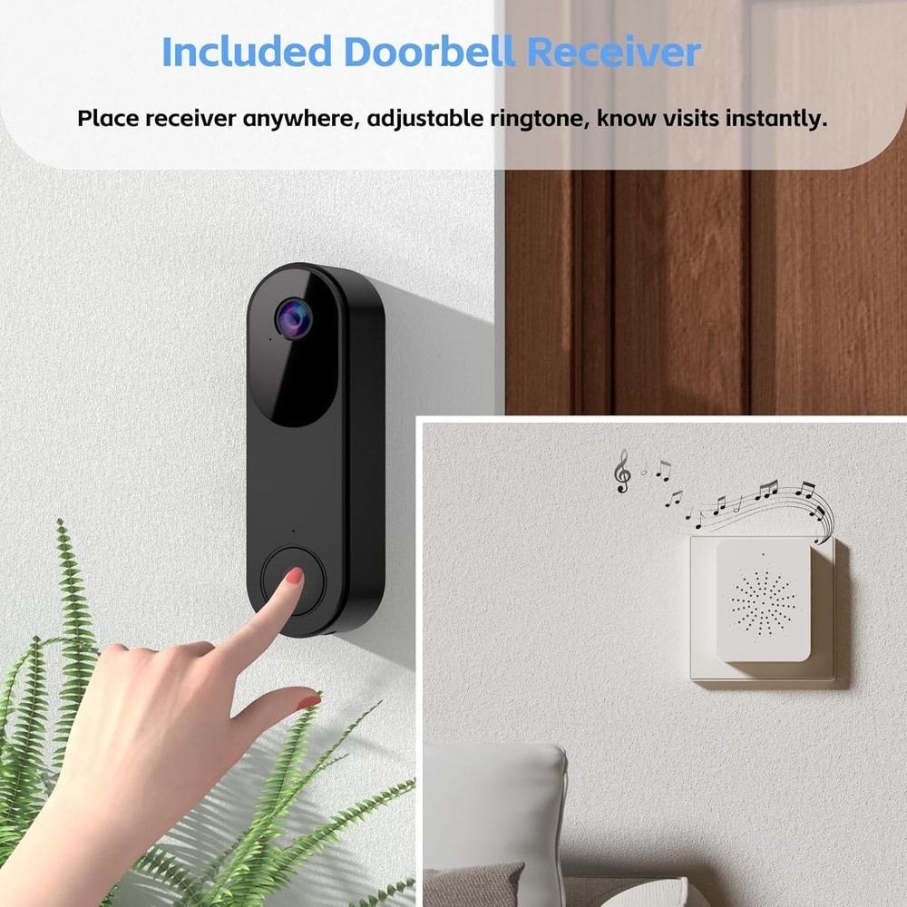 Smart Wireless Doorbell Camera with Live Streaming & Encrypted Cloud Storage
