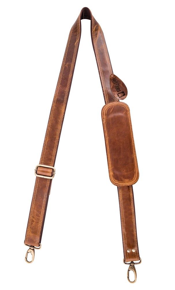 Bag Strap Replacement - Genuine Leather, Double Layered, Brass Swivels