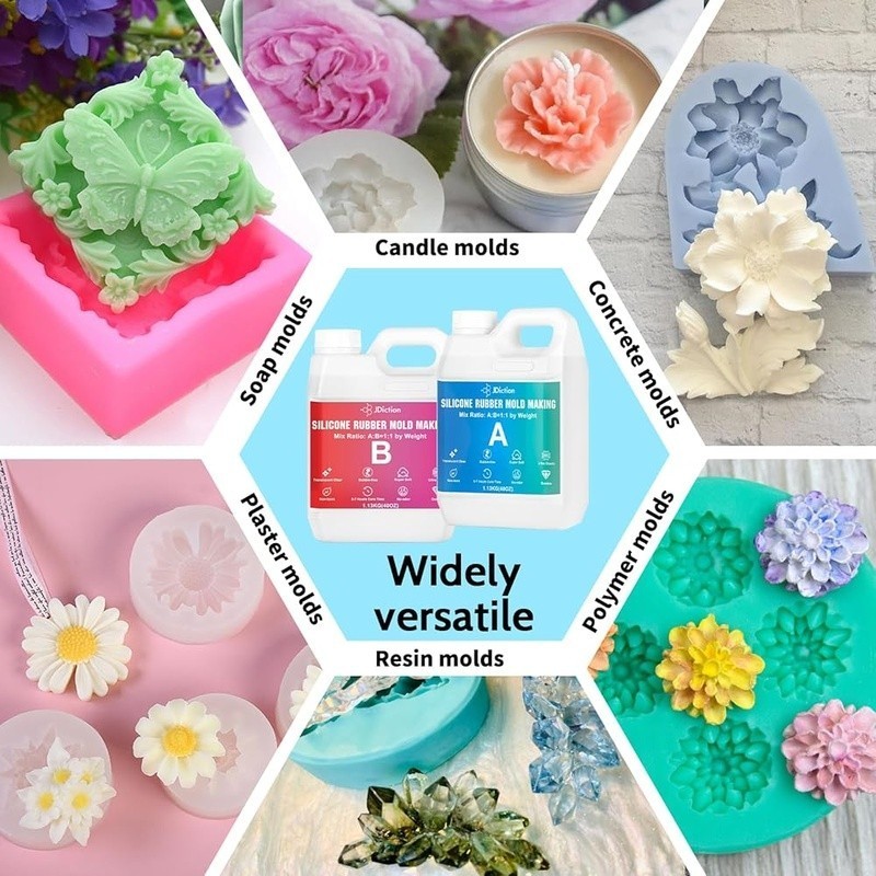 Liquid Silicone Mold Making Kit Quick Curing Bubble Free Flexible Durable New