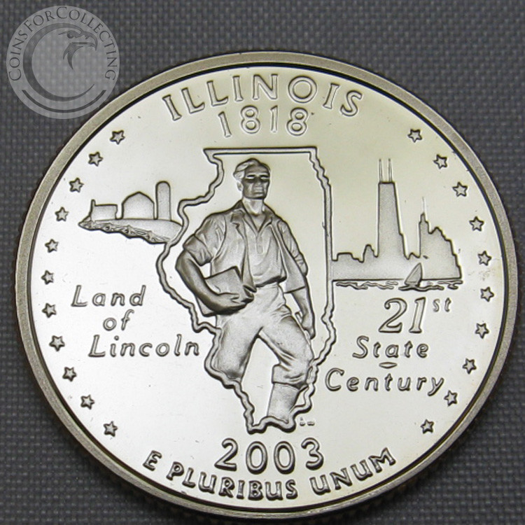 2003-S BU ILLINOIS STATE QUARTER - PROOF CAMEO GEM