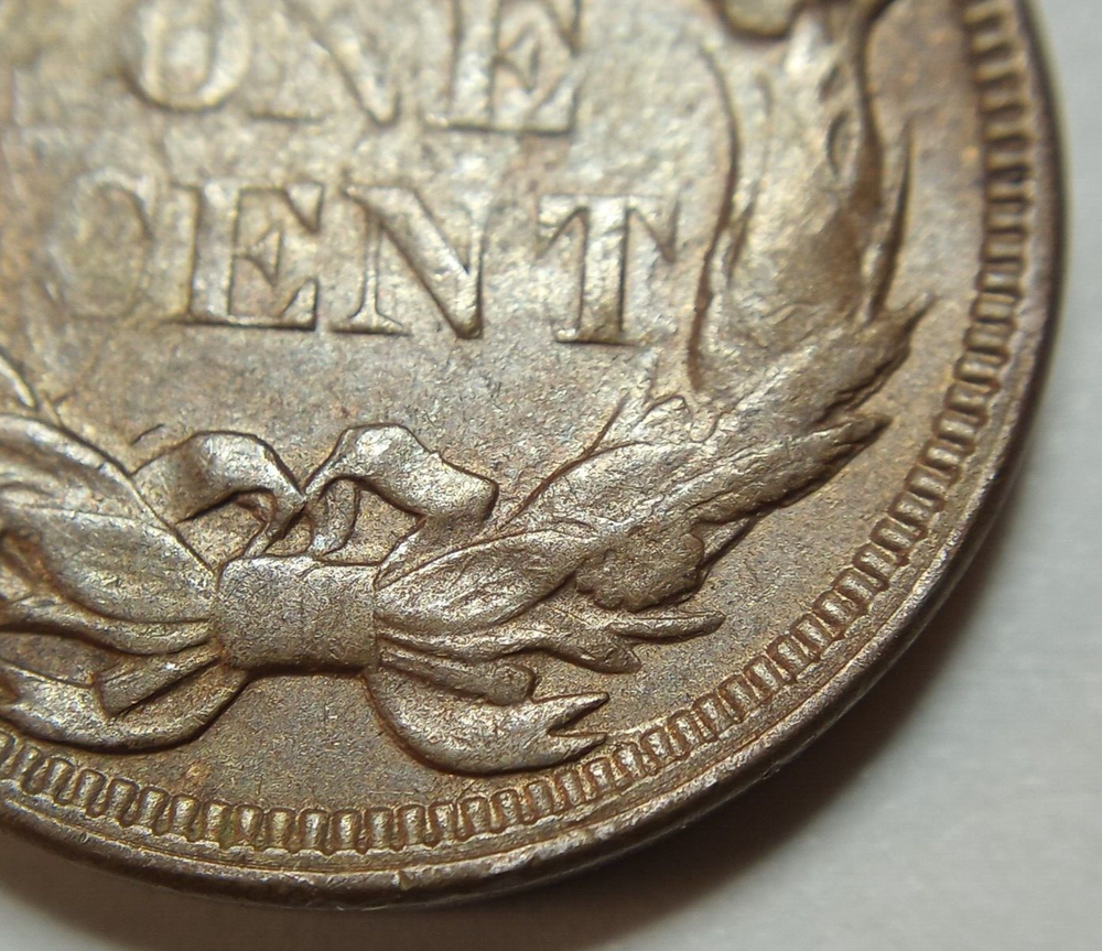 1857 Flying Eagle Cent - High Grade - Struck Through Grease - Poss. Old Cleaning
