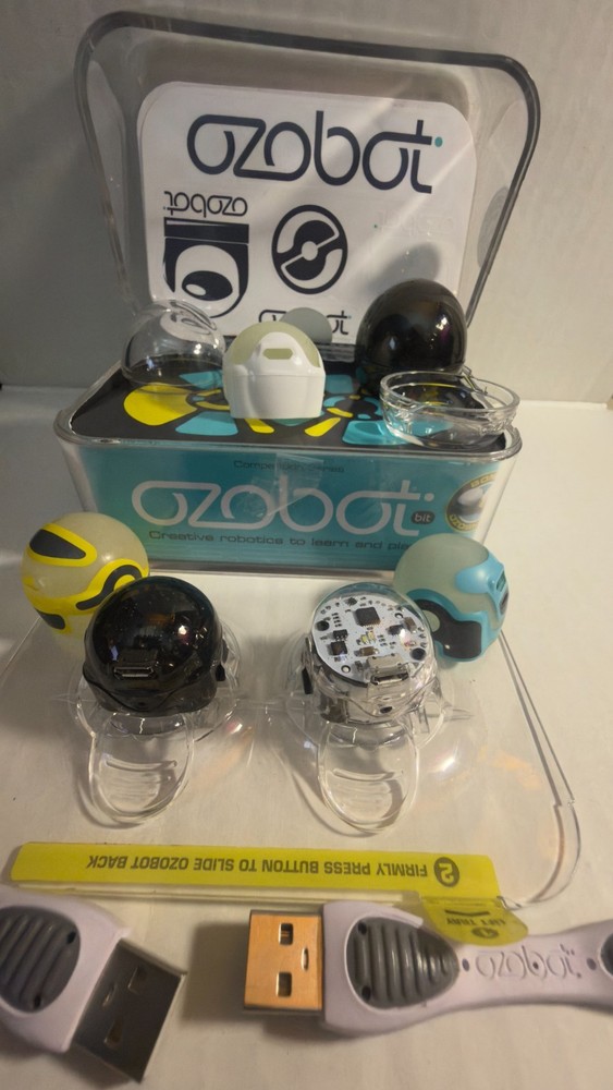 Ozobot Bit2.0 Dual Pack 2 Robots Competition Series STEM CodingCase USB OzoSkins