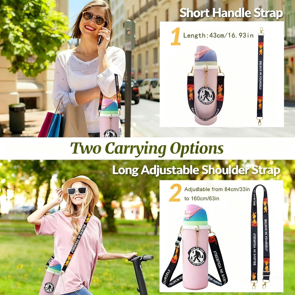 Shoulder Strap and Handle Strap and Charm Set Compatible for Owala,Includes Sili
