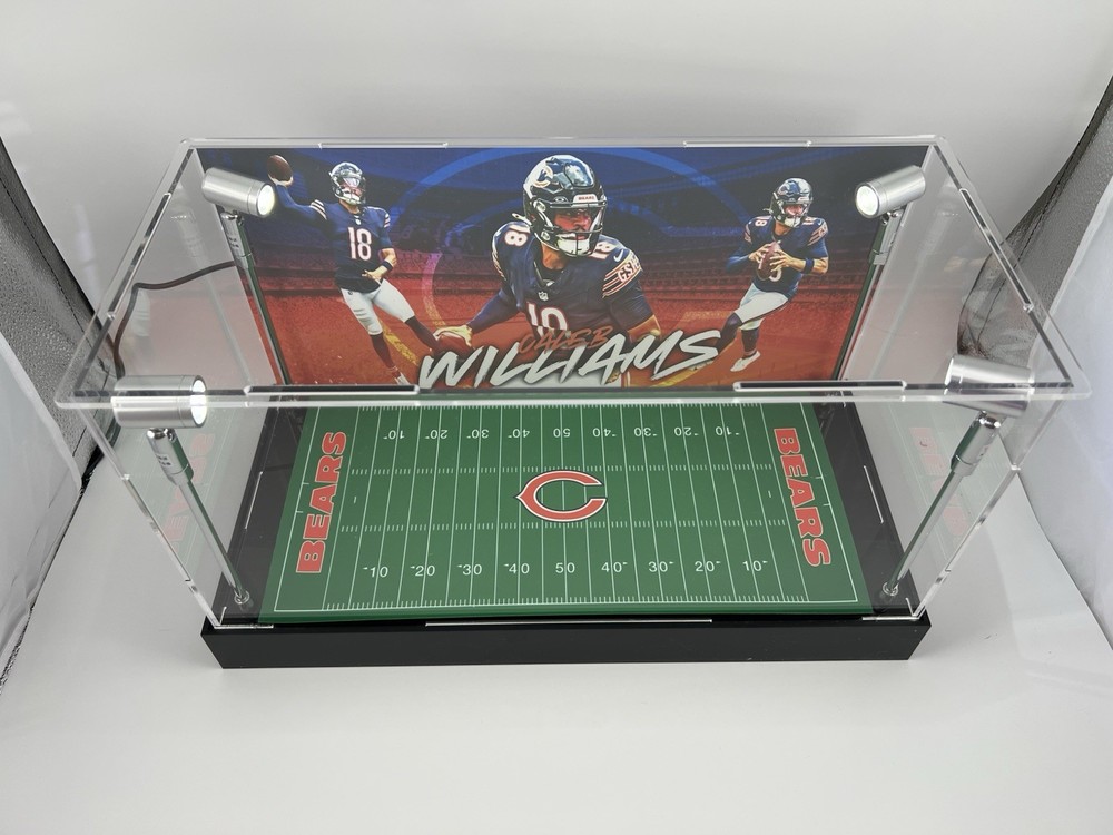 Caleb Williams - Bears - Custom 2 Mini Helmet Display Case W/ LED Lights