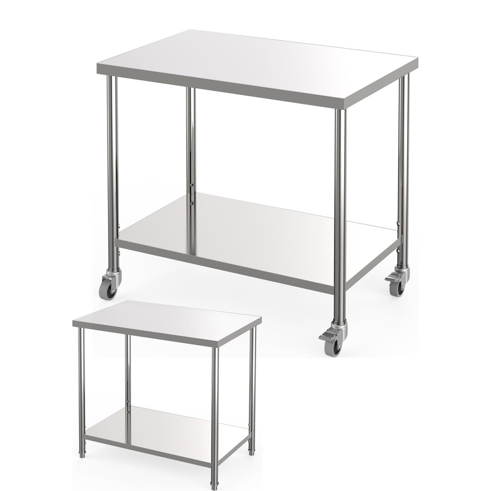 Stainless Steel Work Table, NSF Heavy Duty Prep Table with Adjustable Undershelf