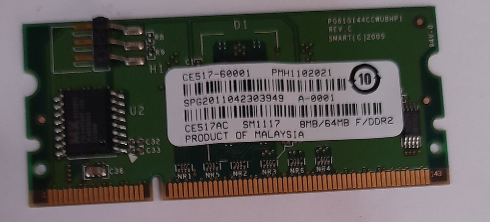 HP printer CE517AC  8MB/ 64MB memory module 16 Bit Flash / DDR2 SODIMM