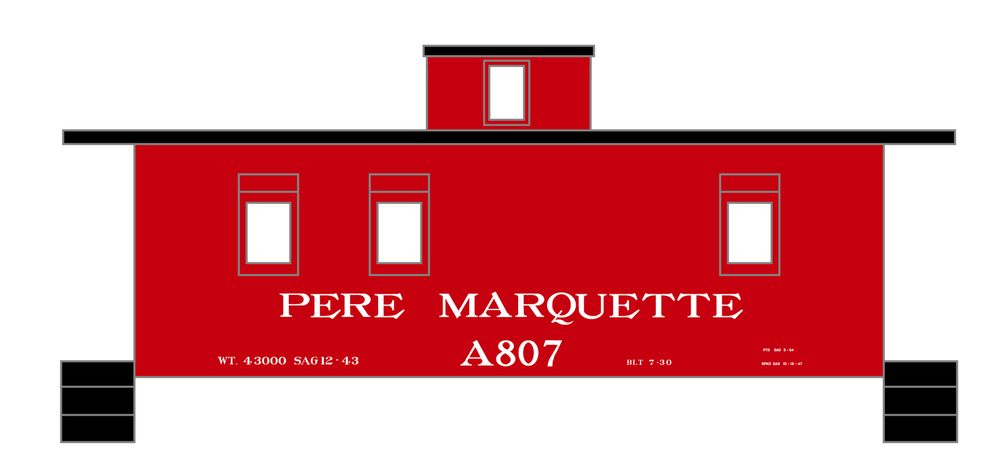 K4 O Scale Decals Pere Marquette Caboose White