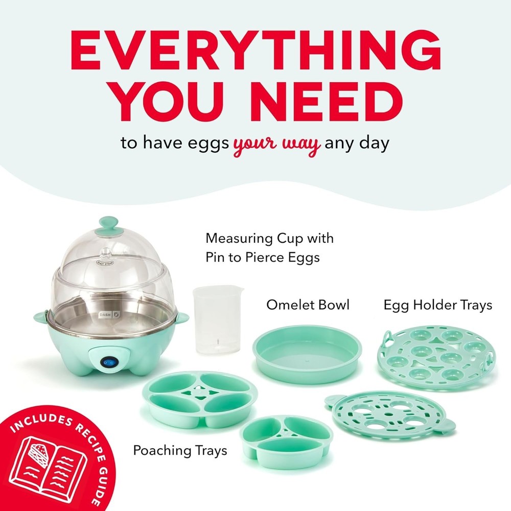Dash Deluxe Rapid Egg Cooker for Hard Boiled, Poached, Scrambled Eggs, Omelets,