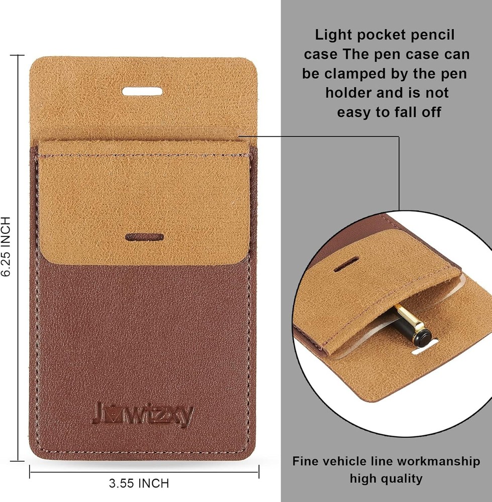 Pocket Protector, 3 Pcs Leather Pen Holder Organizer Pouch for Black