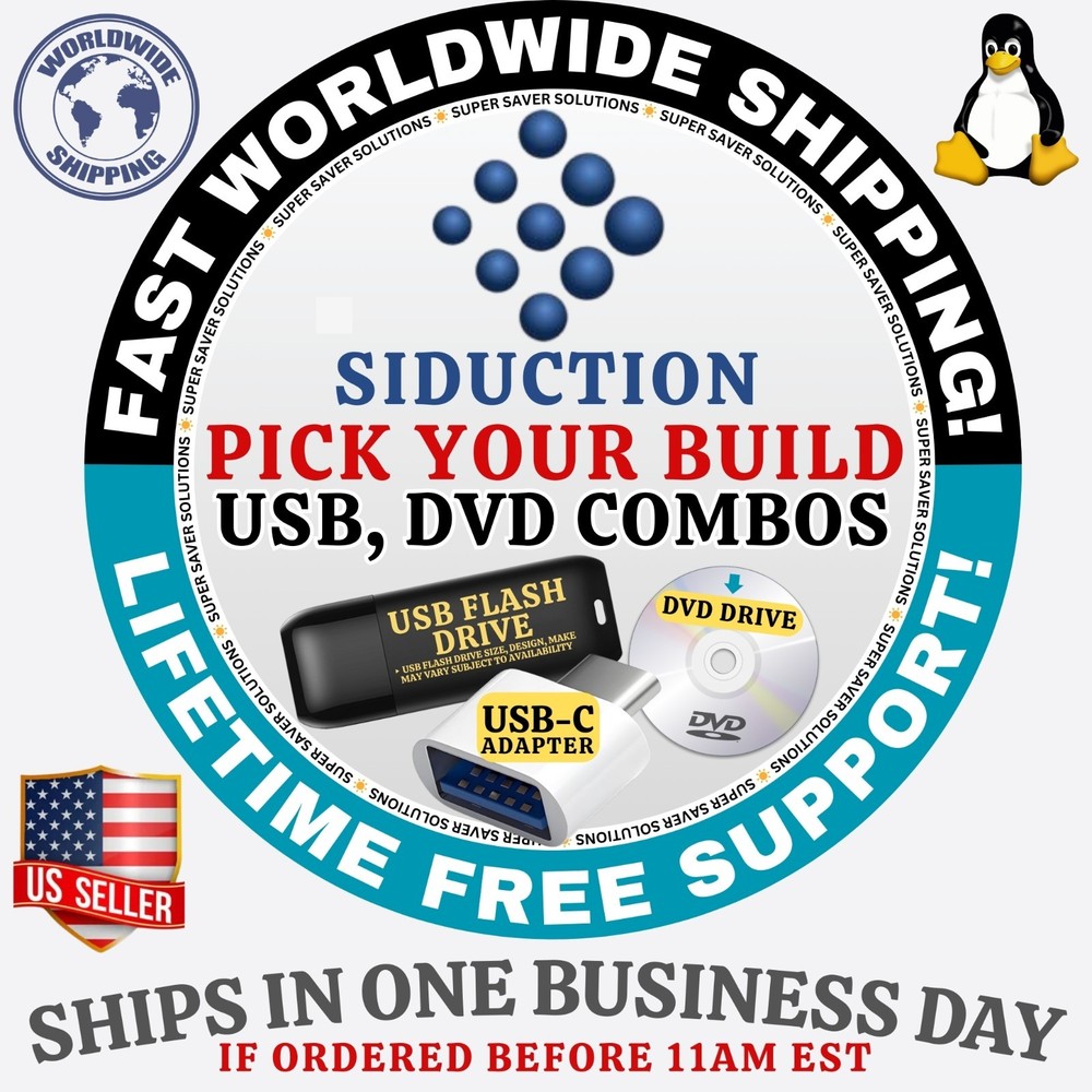SIDUCTION LINUX OS | LTS / REGULAR ISO BUILDS | DVD, USB COMBOS | FAST SHIP