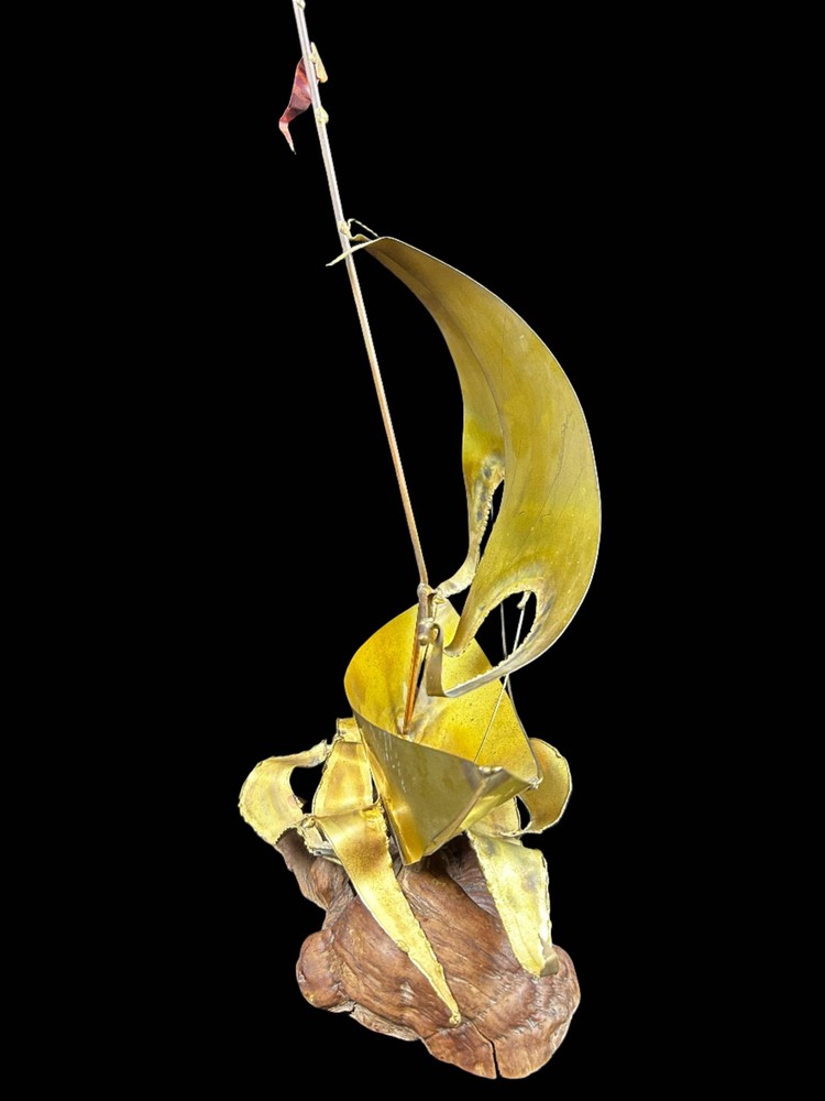 Brass Ship on Driftwood