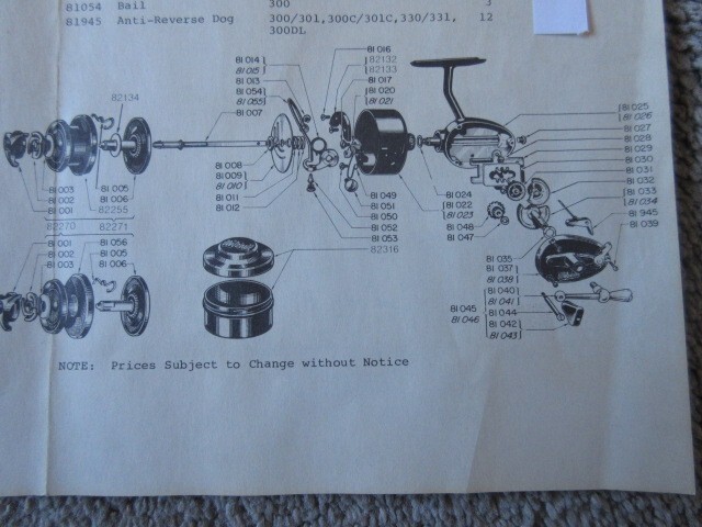 Mitchell 300's/400's/500's Reel Parts