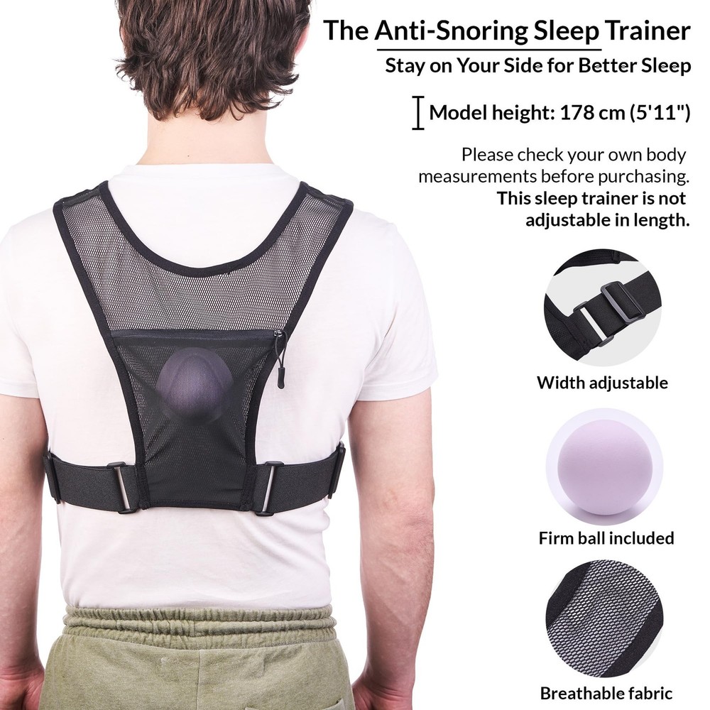Anti Snoring Device | Positional Sleep Apnea | Side Black