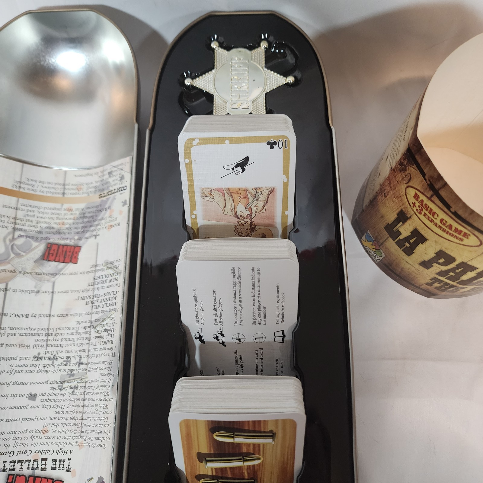 Bang! The Bullet (La Pallottola) Card Game Deluxe Edition Tin Case 2009 Complete