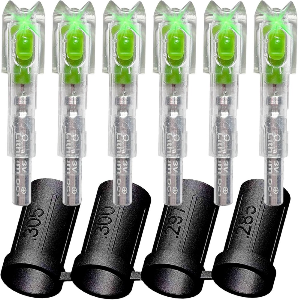 Crossbow Lighted Nocks 6 Pack for 4 Sizes Light Up Automatically Accuracy