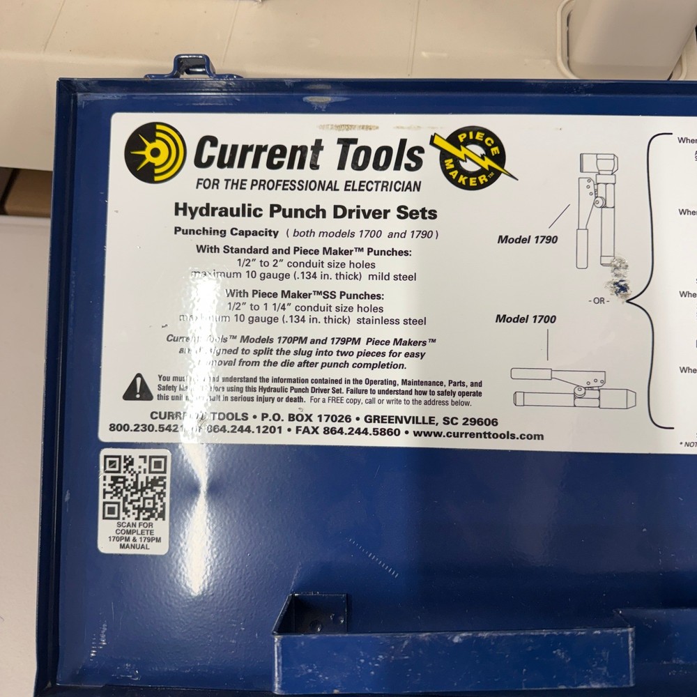 Current Tools Hydraulic Punch Driver Set 179PM w/ 1/2-2" Punches MISSING