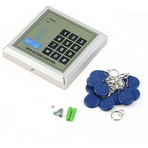 Electric Lock RFID Door Access Control Controller System Kit+10 Key Fobs Tags D