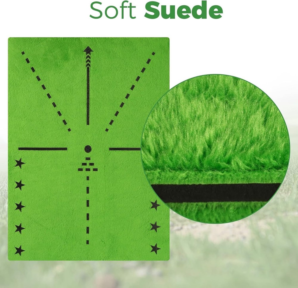Golf Hitting Mat with Swing Path Feedback – Dual Velvet Replaceable Top, 16x1...