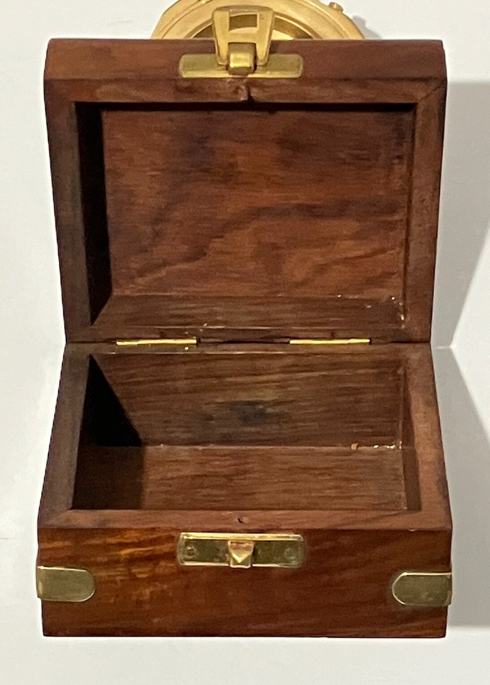 Brass Maritime Compass With Case