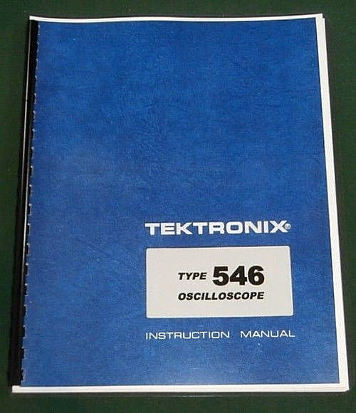 Tektronix 546 Instruction Manual: Comb Bound & Protective Plastic Covers
