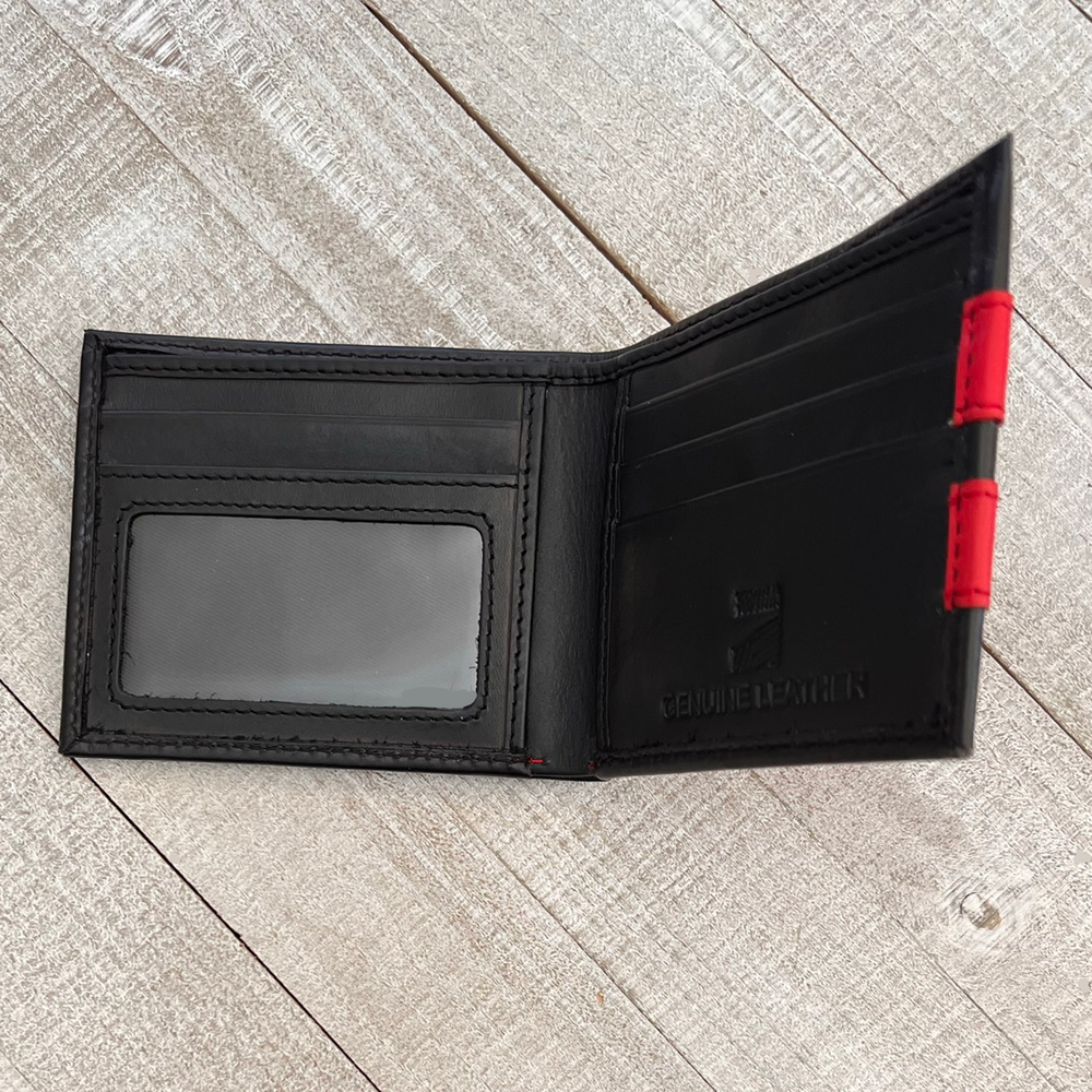 Thin Red Line Fire Fighter Wallet - First Responder Gift Leather Wallet